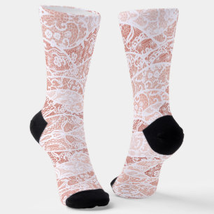 Faux White Lace Fishnet Socks