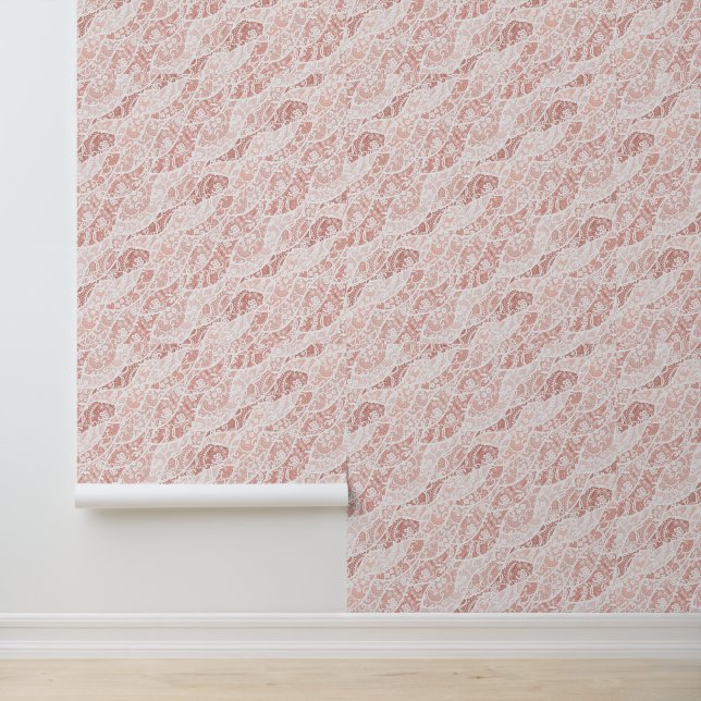 Faux White Lace Fishnet Wallpaper (Application)