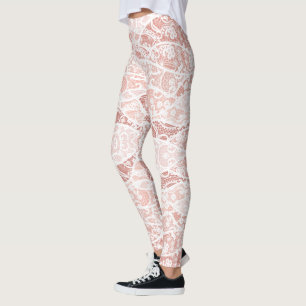 Faux White Lace Leggings Élégant