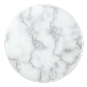 Faux White Marble Ceramic Knob