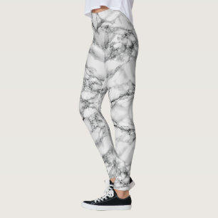 Faux White Marble Design Leggings