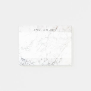 Faux White Marble Texture Look-like & Custom Text Post-it Notes