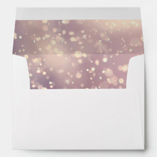 Faux White Silver Glitter Confetti Foil Sparkle Envelope