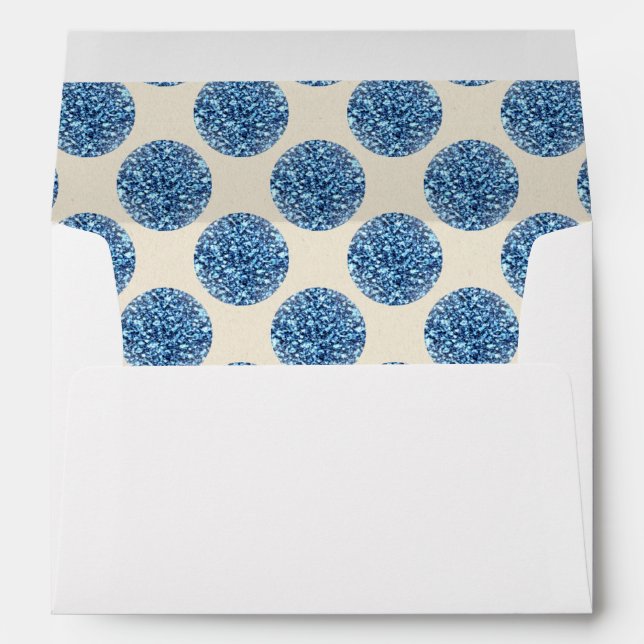 Faux White Silver Glitter Confetti Foil Sparkle Envelopes (Back (Bottom))