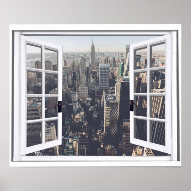 Faux Window New York City View  Poster (Front)