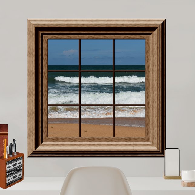 Faux Window Ocean View Palm Trees  Beach Tropics Poster (Creator Uploaded)