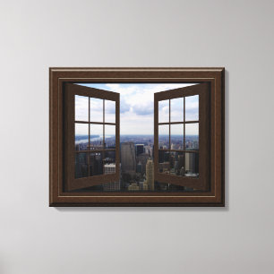 Faux Window View Empire State Building NYC Canvas Print