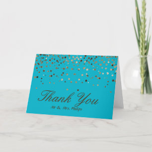 Faux With Foil Confetti Elegant Sparkles Thank You Card