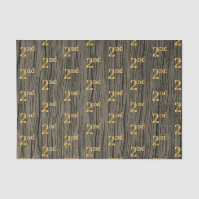 Faux Wood, Faux Gold 2nd (Second) Event Tissue Paper (Front)