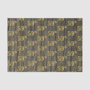Faux Wood, Faux Gold 59th (Fifty-Ninth) Event Tissue Paper