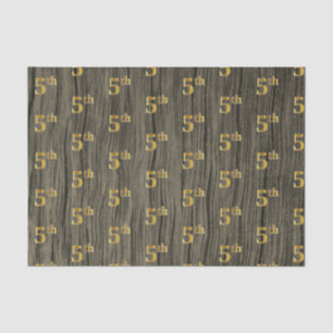 Faux Wood, Faux Gold 5th (Fifth) Event Tissue Paper
