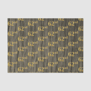 Faux Wood, Faux Gold 62nd (Sixty-Second) Event Tissue Paper