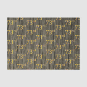 Faux Wood, Faux Gold 73rd (Seventy-Third) Event Tissue Paper