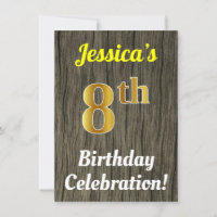 Faux Wood, Faux Gold 8th Birthday Celebration