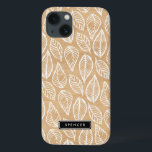 Faux Wood | Leaves Pattern Custom iPad Mini Case<br><div class="desc">Customizable iPad mini case featuring white leaves pattern on a faux wood background. Other pattern and available.</div>