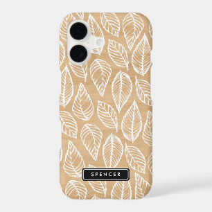 Faux Wood Leaves Pattern Custom iPhone 7 Case