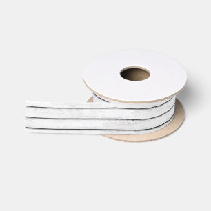 Faux Wood Slats White Customizable Satin Ribbon