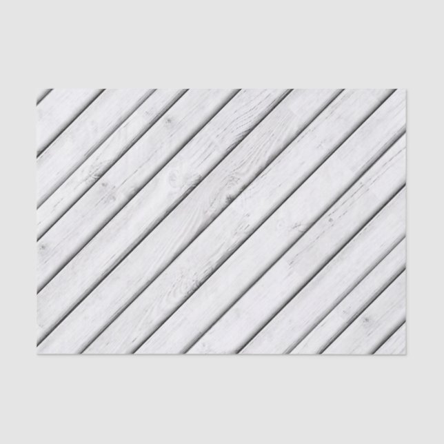 Faux Wood Slats | White | Customizable Tissue Paper (Front)