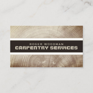 Faux wood texture and stripe business card