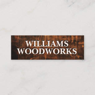 Faux wood texture natural mini business card