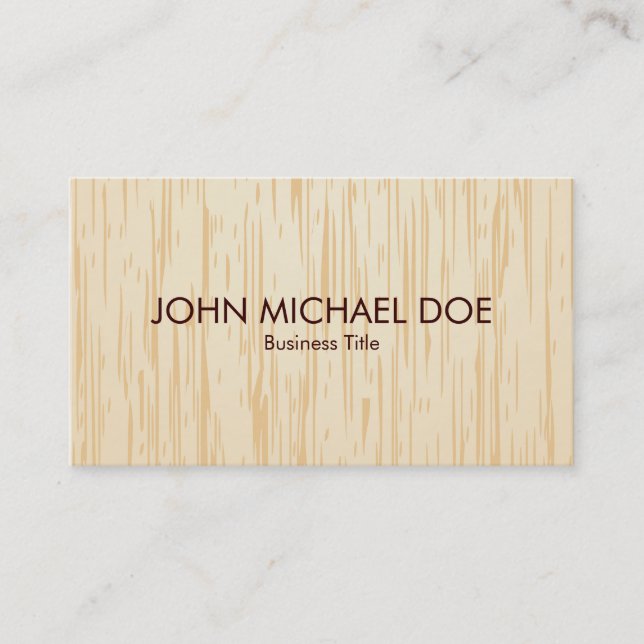 Faux Wood Texture Woodworking Professional Artisan Business Card (Front)