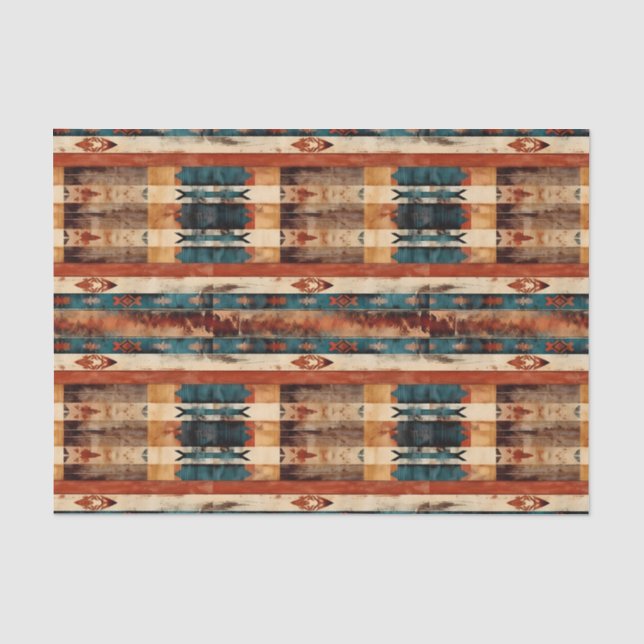 Faux wood tiled Western pattern decoupage  Tissue Paper (Front)