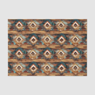 Faux wood tiled Western pattern decoupage  Tissue Paper