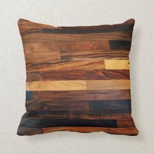 Faux Wooden Floor Slats Throw Pillow