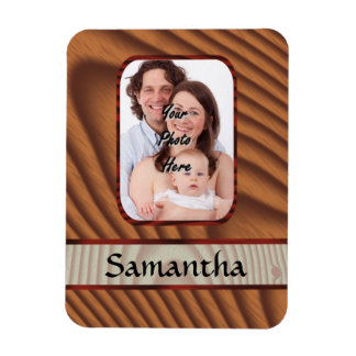Faux wooden personalized photo magnet