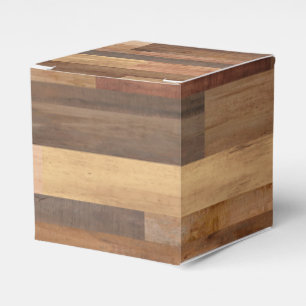 Faux Wooden Plank Timber Design Favor Box