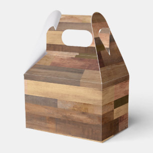 Faux Wooden Plank Timber Design Gable Favor Box