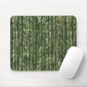 Faux Woven Green Threads Mouse Pad