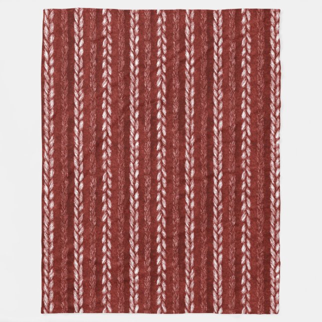 Faux Woven Red Threads Christmas Fleece Blanket (Front)