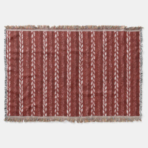 Faux Woven Red Threads Christmas Throw Blanket