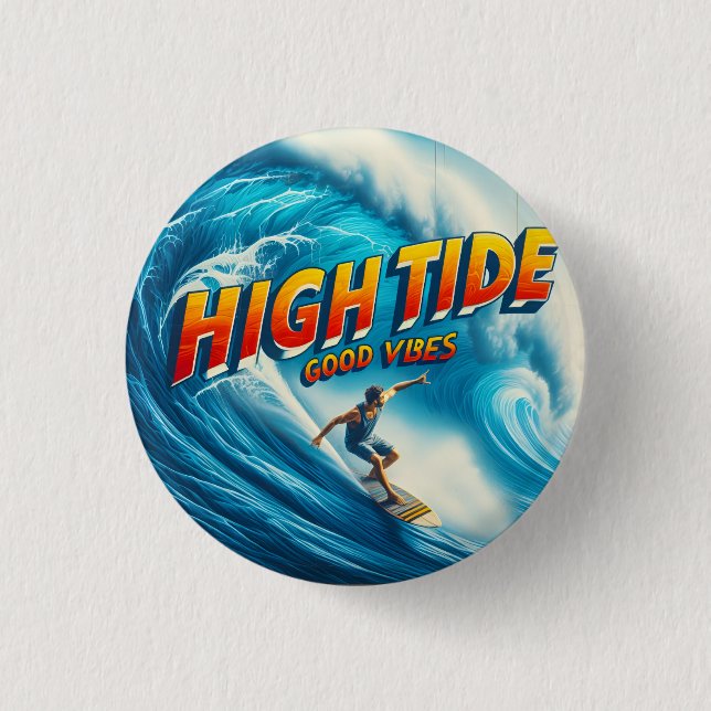 Faux Wrapped Canvas Print 1 Inch Round Button (Front)