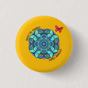Faux Wrapped Canvas Print 1 Inch Round Button