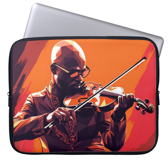 Faux Wrapped Canvas Print Laptop Sleeve (Front)