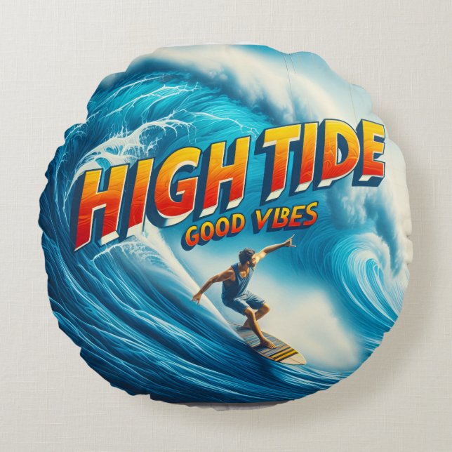 Faux Wrapped Canvas Print Round Pillow (Front)