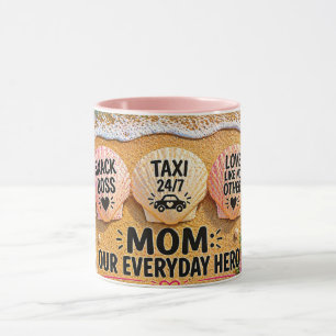 Faux Wrapped Canvas PrintFunny Mom Beach Shirt – S Mug