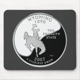 Faux Wyoming State Quarter Mouse Pad