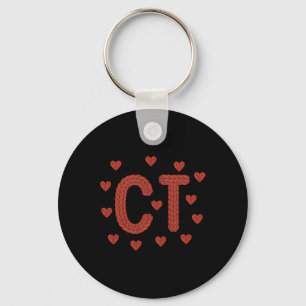 Faux Yarn Crochet Ct Tech Ct Technologist Cat Scan Keychain