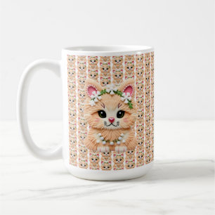Faux Yarn Notch-Hook Christmas Cat – Cozy Holiday  Coffee Mug