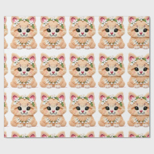 Faux Yarn Notch-Hook Christmas Cat – Cozy Holiday  Wrapping Paper