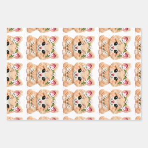 Faux Yarn Notch-Hook Christmas Cat – Cozy Holiday  Wrapping Paper Sheet