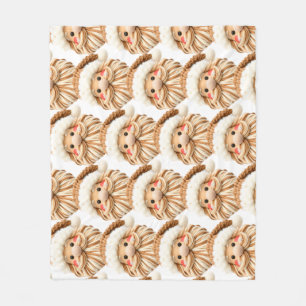 Faux yarn notch-hook Santa face Christmas Fleece Blanket