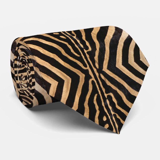 Faux Zebra Skin Men's Tie (Rolled)