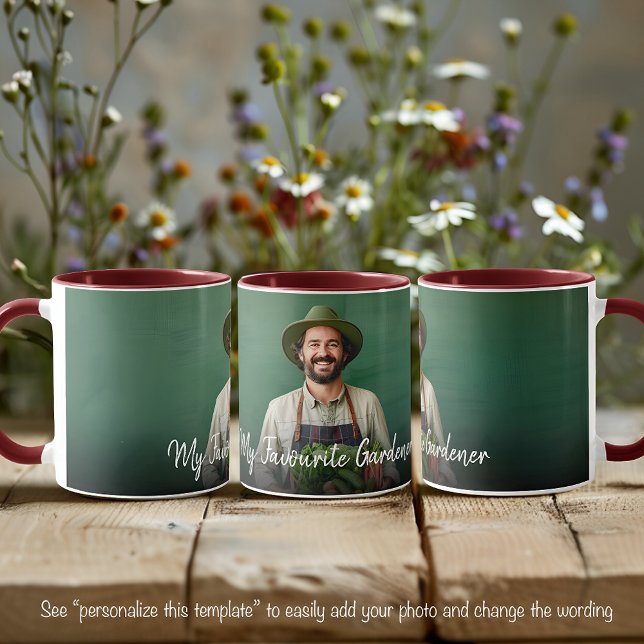 Fav Gardener One Photo Template With Fancy Text  Mug (Creator Uploaded)