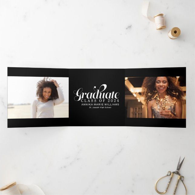 Fave Graduate Multi Photo Tri-Fold Announcement (Inside)