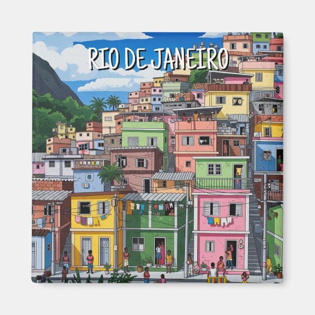 Favelas in Rio de Janeiro Magnet (Front)