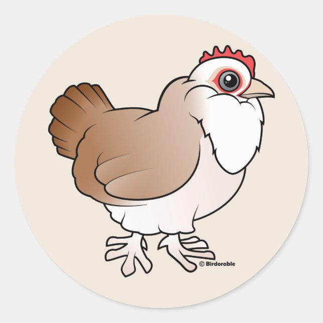Faverolles Hen Classic Round Sticker (Front)